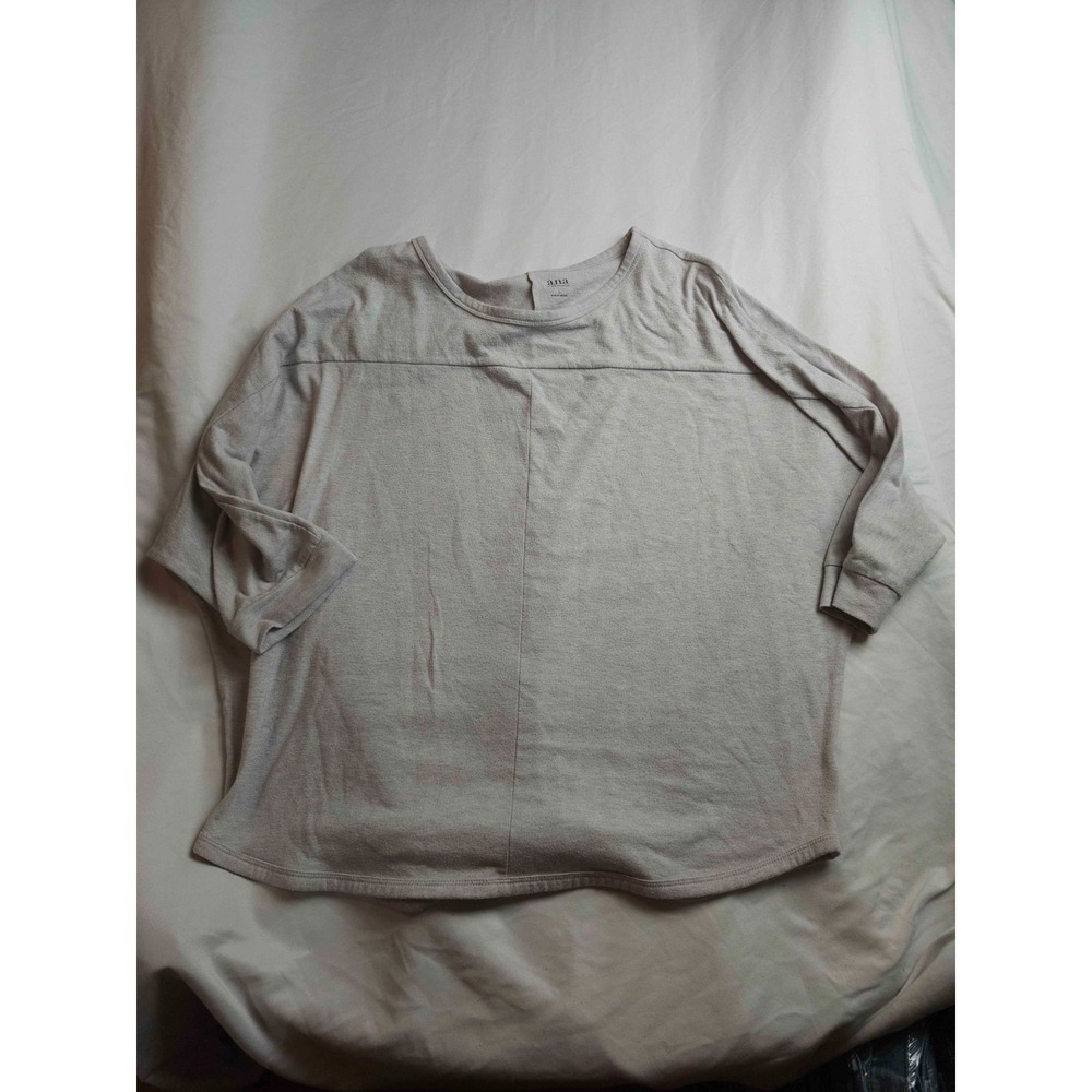 ana Top Womens L Gray Lightweight Elevated Basics Quiet Luxury Comfy Loungewear